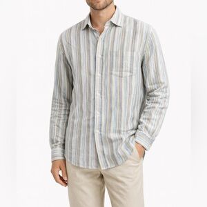 FACONNABLE LINEN MENS LONG SLEEVE SHIRT SIZE XXL